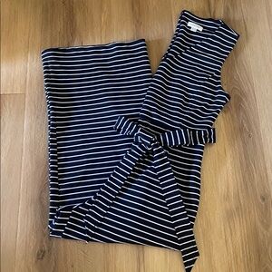 Calvin Klein Dark Navy and White Striped Jump Suit